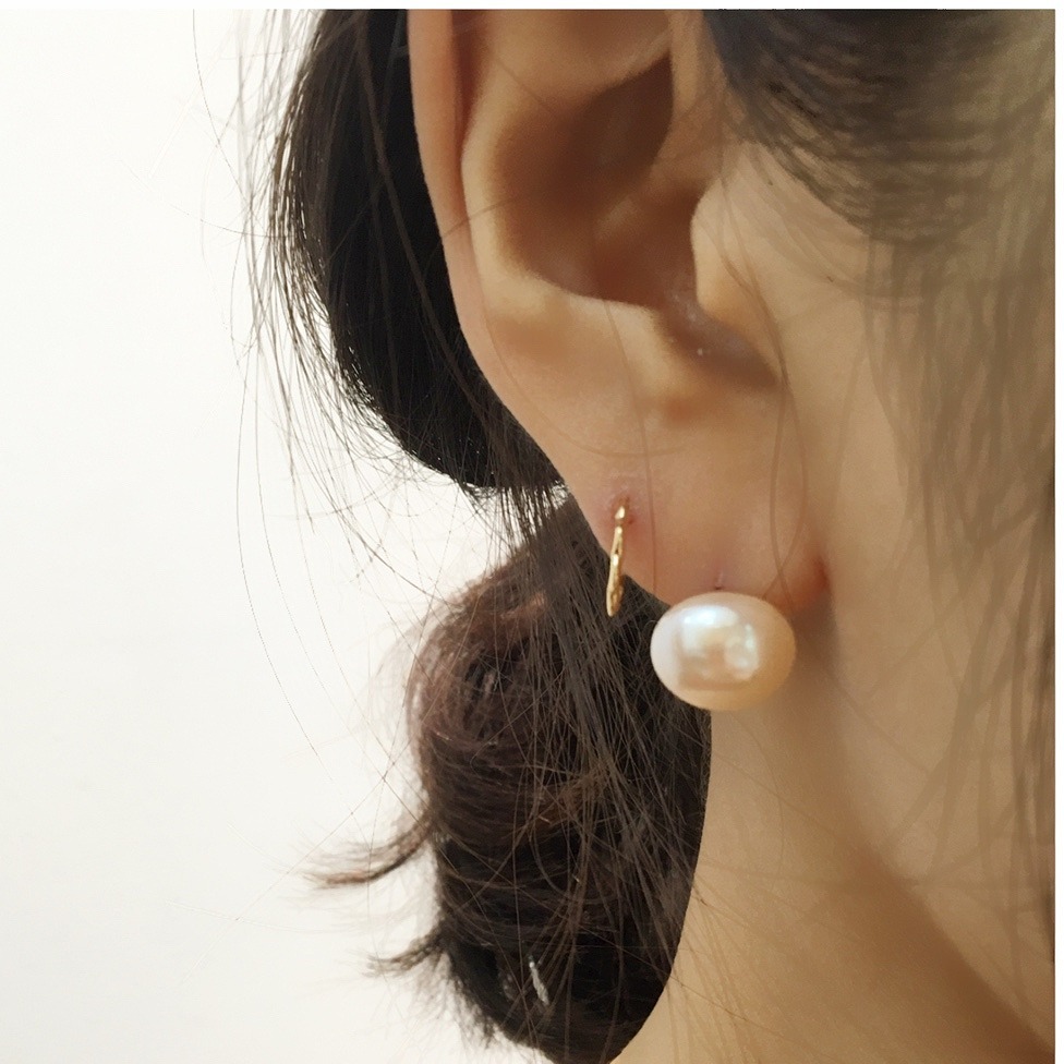 e.m. パールピアス 片耳用 シルバー e.m. シルバー パール ピアス(片耳