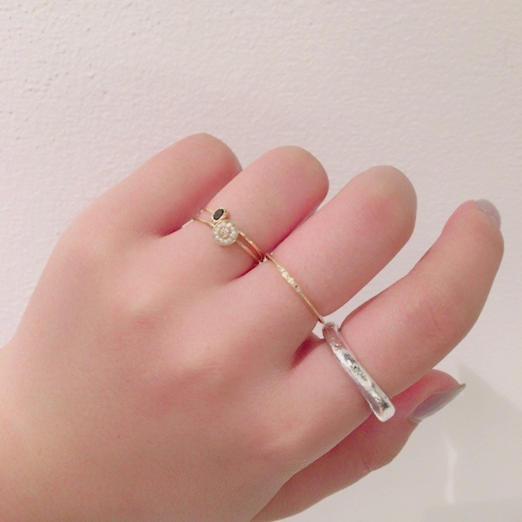 little emblem e.m. K18YG ケシパール リング 11号 little emblem - little emblem e.m. ケシパール エタニティ リング 11