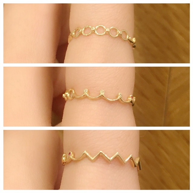 e.m. イエロー　ゴールド　リング　「LE-AR222 e.m. イエロー ゴールド リング 「LE-AR222 様々な模様が